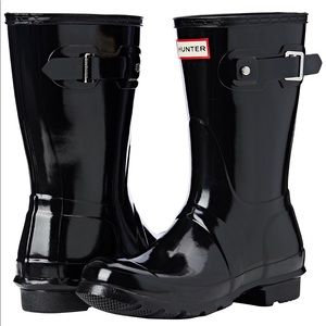 Hunter Original Short Gloss Rain Boots - Black, 7